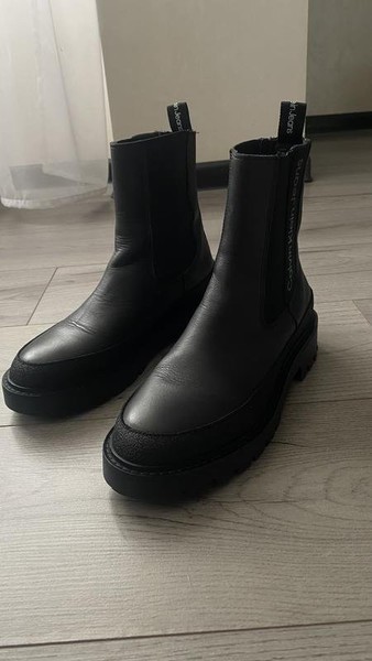 Women Calvin Klein Boots Black Leather 39