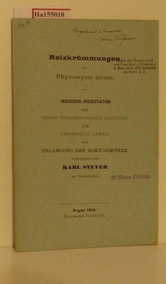 Reizkrümmung bei Phycomyces nitens. Dissertation/ Leipzig. Steyer, Karl:
