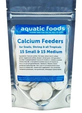 Aquatic Foods Inc. Small & Medium Calcium Feeder Disks for Shrimp Snails Crab...