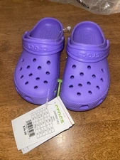 Crocs Classic Clog Purple Lightweight Slip-On Footwear Kids 10