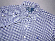 Polo Ralph Lauren ANDREW 100 Cotton Check Button Up Dress Shirt Men's 15-34/35