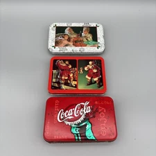 Vintage Coca-Cola Playing Cards w/ Collectors Tin  Set of 3, Cards SEALED 1990s