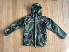 US Military VTG 80s Alpha Industries Cold Weather Parka Camo Mens SZ Medium Long