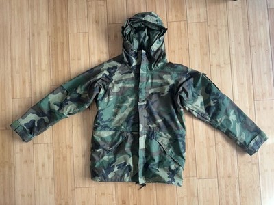 US Military VTG 80s Alpha Industries Cold Weather Parka Camo Mens SZ Medium Long