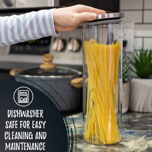 Contenedores de almacenamiento herméticos de vidrio Bacimi para espaguetis, pasta, fideos,... - Imagen 8 de 8