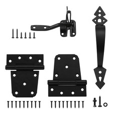Wood Gate Hardware Set - 3-1/2in T Hinge  Heavy Duty Gate Latch  Decorative...