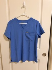 FIGS Women's Ceil Blue Medical Scrub Top Size Small S 