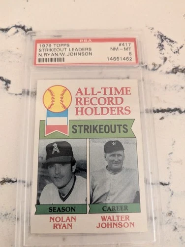 1979 Topps All-Time Record Holders Nolan Ryan Walter Johnson #417 PSA 8