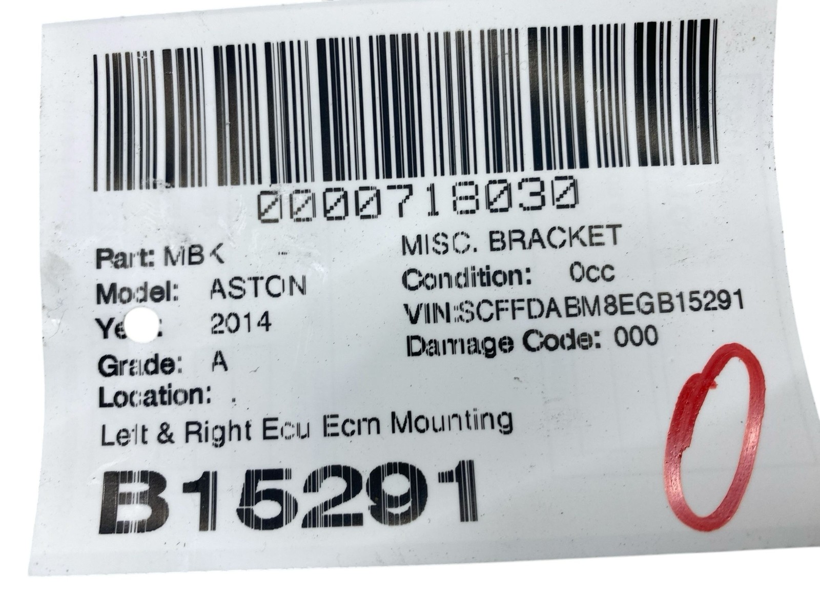 2013-2016 Aston Martin DB9 Oem Left Right Bracket Door Stay Support Cylinder Set
