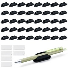 10 Pack Adhesive Pencil Holders for Desk,Silicone Flexible Pen Holder Black
