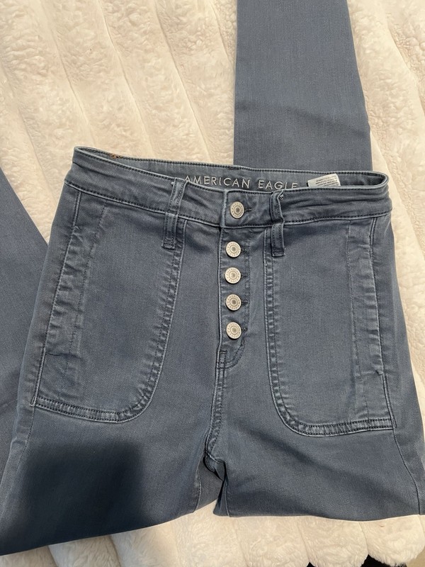Women American Eagle Super High Rise Jegging Button Fly Size 2