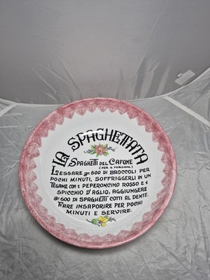   Vintage Assisi LA SPAGHETTATA Cafone Ceramic 11  Pasta Dish Recipe Spaghetti 
