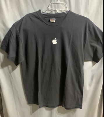 Vintage Apple T Shirt Sz Large Black/White | eBay