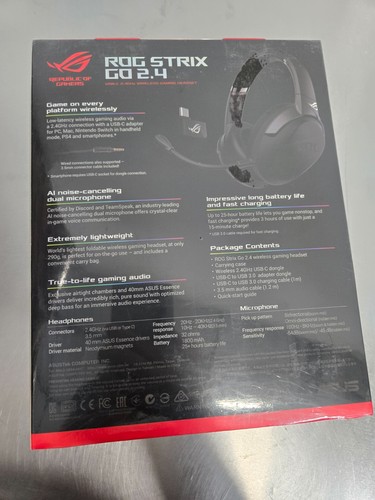 ASUS ROG Strix Go 2.4 Wireless Gaming Headset with USB-C 2.4 GHz Adapter | Ai Po - Picture 4 of 5