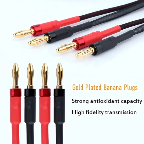 8PCS/set Gold Plated Banana Plug HIFI Audio Speaker Cable Banana Connector DIY - Picture 3 of 9