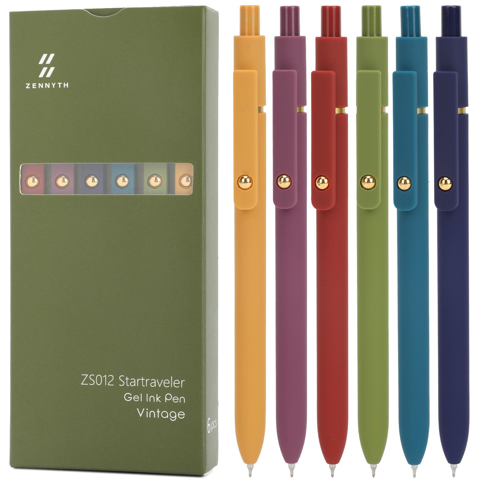 Ddaowanx Gel Pens 6 Pcs 0.5mm Quick Dry Black Ink Pens Fine Point Smooth Writ...