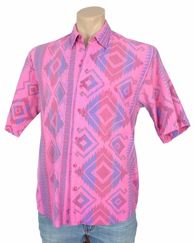 Vintage 80s MENS PINK SHIRT 