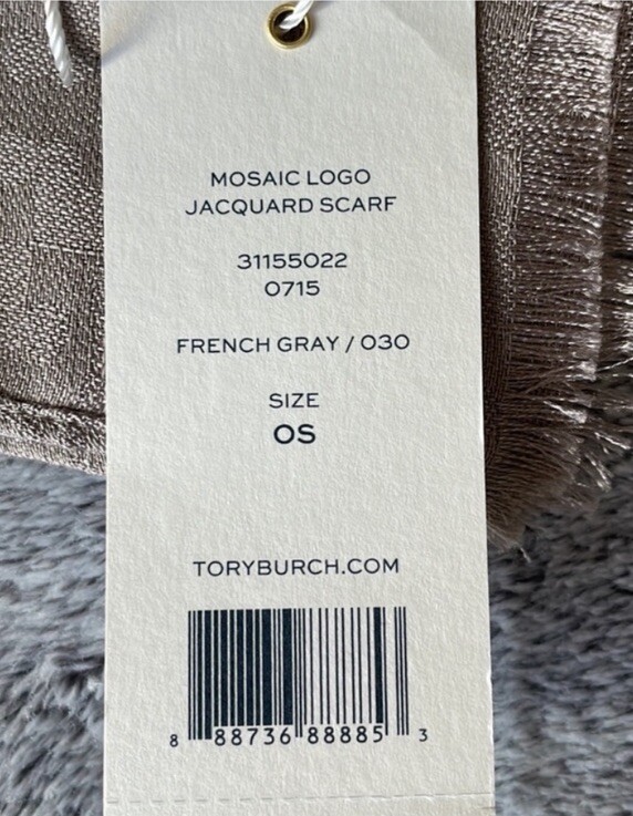 関税込TORY BURCH★Mosaic Logo Jacquard Scarf フランス製 関税込TORY BURCH☆Mosaic Logo Jacquard Scarf フランス製