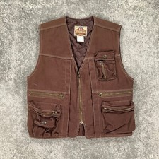 Joujou Vest Womens Medium M Brown Canvas Outdoor Hiking Hunting Fish Tactical