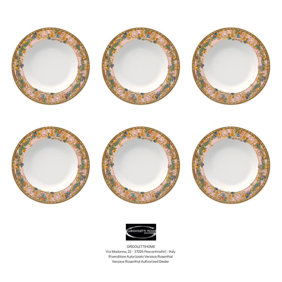 Versace Rosenthal - Le Jardin de Versace - Set Of 6 Soup Plates 22 Cm
