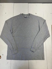 Shaka Wear Streetwear  Solid Gray Long Sleeve Crew Neck T shirt Mens Size XL