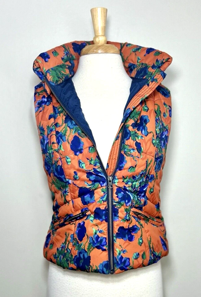Chaqueta Floral Peruvian Connection Pequeña Cremallera Completa Chaleco Abombado con Capucha Exterior Foto 2 de 4