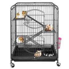 Ferret Cage Rabbit Chinchilla Rat Cage Small Animal House 37" 4 Levels