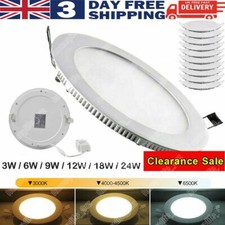 Ultra Slim LED Recessed Ceiling Light  Flat Panel Downlight Bathroom Spotlights