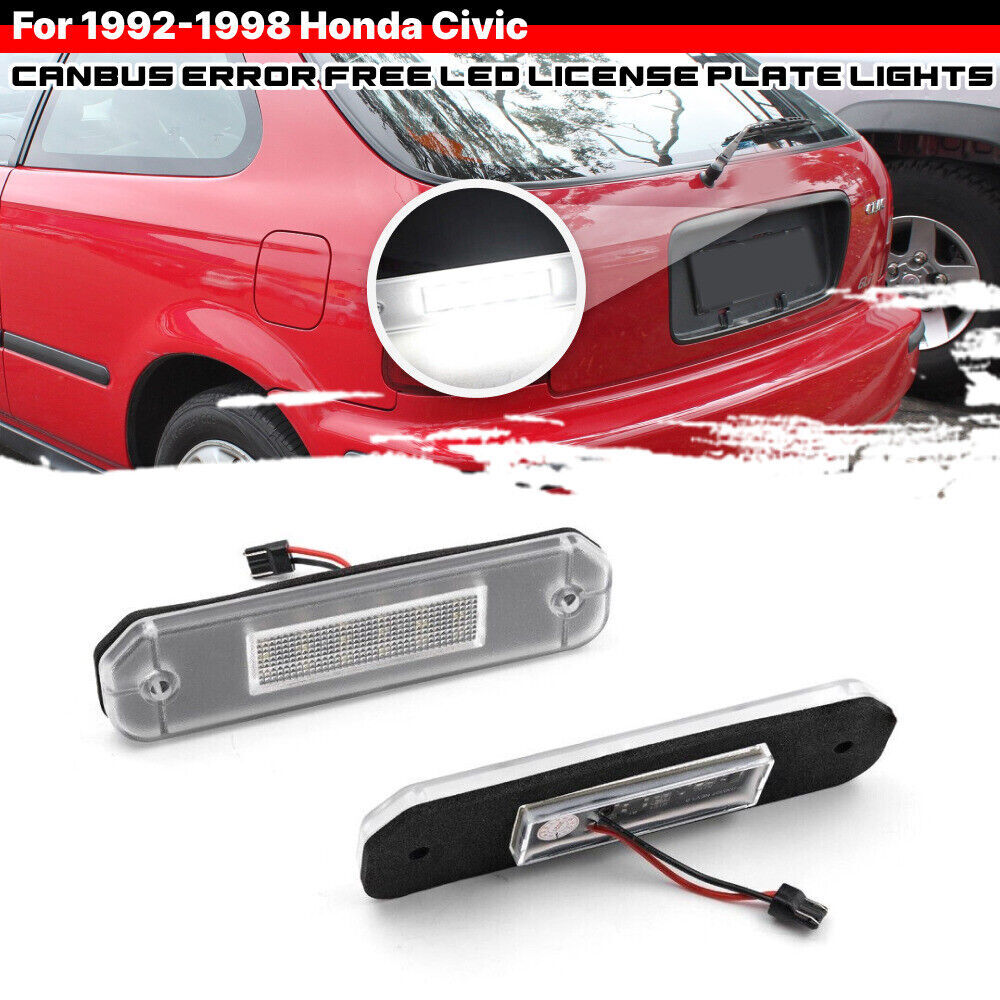 uu出品 リングライト 9点 Pair White LED License Plate Light For 96-00 Honda Civic EJ EK EM