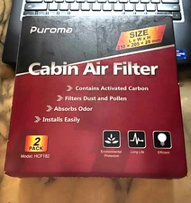 2 Pack Puroma Model HCF 182 Cabin Air Filter, Installs Easly