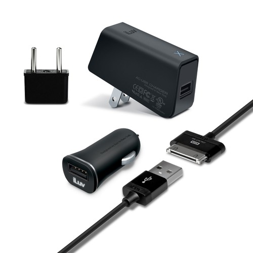 iLuv IAD578BLK Mobi-Seal USB charging kit/Combo for Galaxy Tab, NEW - Picture 2 of 2