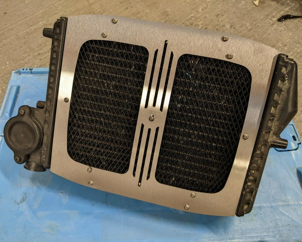 BMW K75 Radiator Cover Guard Brushed Stainless Cafe Racer