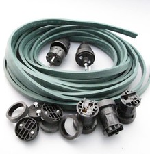 IKu ® Illu Lichterkette E 27  Bausatz 20 Meter 20 Fassungen dunkelgrünes Kabel