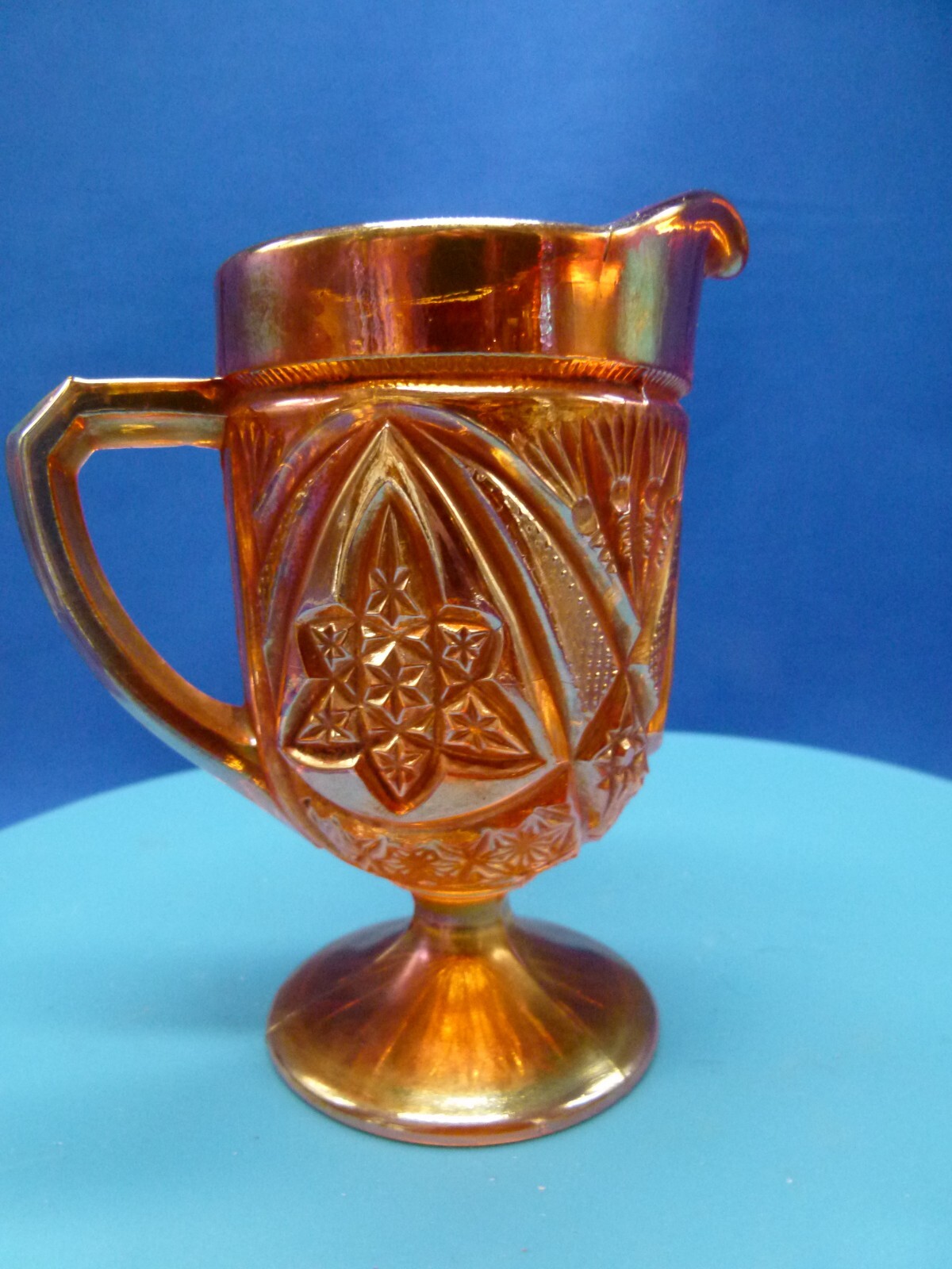 vintage amber / orange carnival glass jug eBay