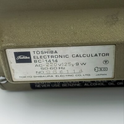 Calculator Toshiba BC-1414; 1970s; Vintage; Pre-owned; Very good