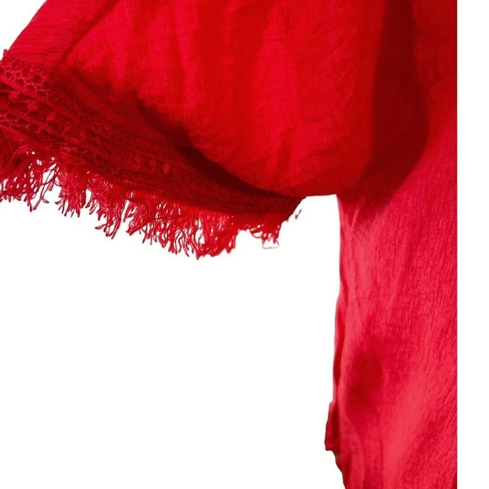 JODIFL 女式 L 码全新带标签红色条纹束腰连衣裙圆领游泳遮瑕 — 第 3/4 张图片