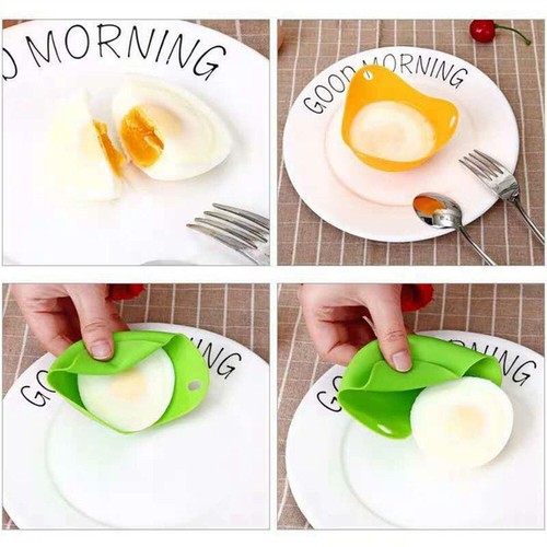 4x Silicone Egg Poacher Poaching Pods Pan Poached Cups Moulds For Kitchen - Picture 4 of 8