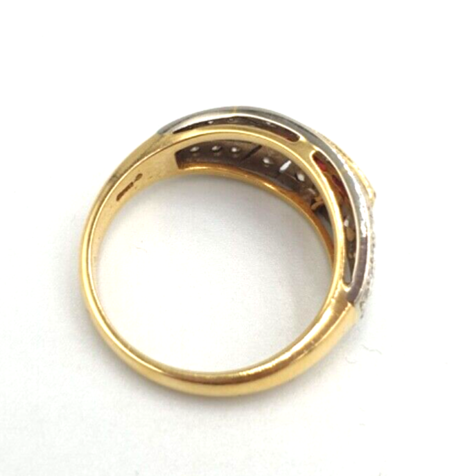 Bague Vintage Années 60 - Or Massif 18K Avec Rubis Naturel - Taille ITA 13 / US 6.5, Diamètre 17mm - Occasion