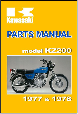 KAWASAKI Parts Manual KZ200 1977 1978 Replacement Spares Catalog