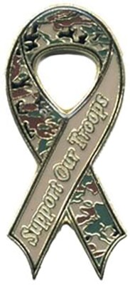 Pack of 50 Support Our Troops Camoflauge Ribbon Bike Hat Cap Lapel Pin HP4945