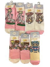 Lot 7 Precious Moments Socks Bunny Goose Heart Rose Xmas Easter Child Size 4-6