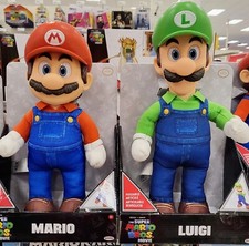 The Super Mario Bros Movie Mario and Luigi Poseable Plush Figure Set 2 NEW F,03