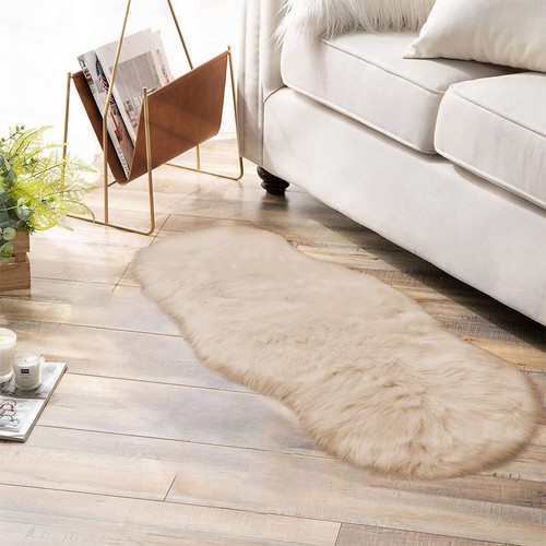 Latepis Faux Fur Sheepskin Area Rugs Soft Shaggy Carpet for Living Room Bedroom - Picture 206 of 219