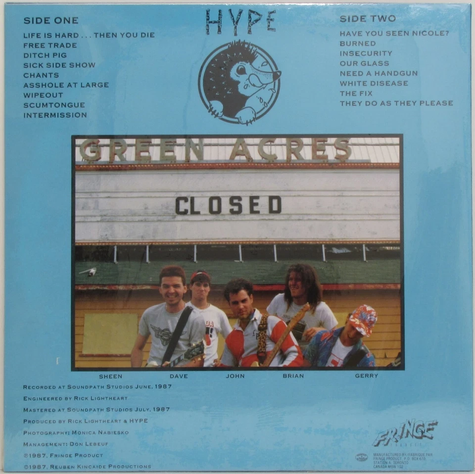 HYPE Burned LP Canadian Hardcore Punk SEALED 1987  - Bild 2 von 2