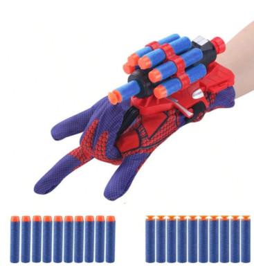 1 Set Spider Web Shooter Gloves Toy - 15 Darts for Kids' Cosplay & Fun Play NEW