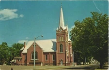 View of St. Joseph Catholic Church, Rice Lake, Wisconsin Postcard