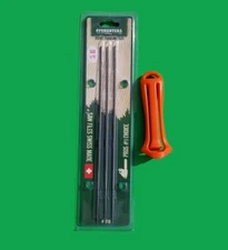 3-pack 1/8" chain saw round files for 1/4" Pitch Chainsaw Chain Swiss made