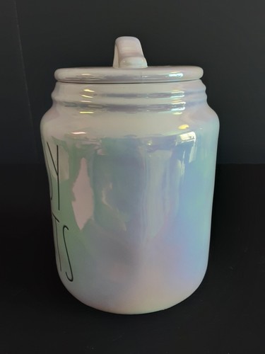 NWOT Rae Dunn Candy Hearts White Iridescent Canister Valentine's Day - Picture 2 of 9