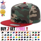 Snapback Hat Flat Brim Baseball Cap Trucker Solid Plain Blank Men Hip Hop Army