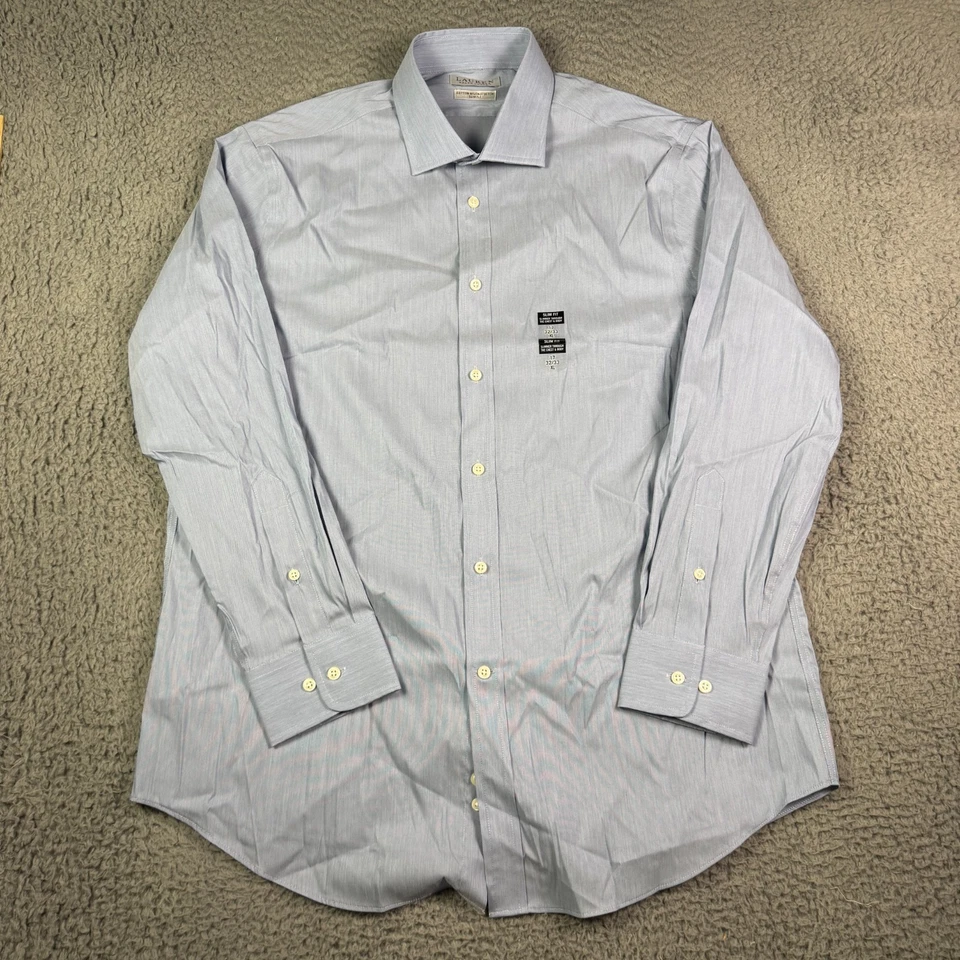 Lauren Ralph Lauren Dress Shirt Mens 17 32/33 (XL) Cotton Nylon Stretch Slim Fit - Image 2 of 4